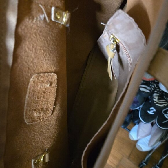 Joy Mangano Tan Leather Classic Tote Bag - Picture 5 of 6